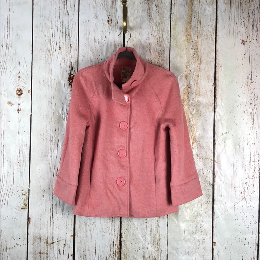 Tulle pink wool coat